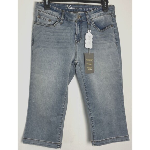 Natural Reflections Denim - Natural Reflections Capri Camp Side Skimmer Light Blue Jeans Size 4 NWT